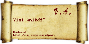 Visi Anikó névjegykártya